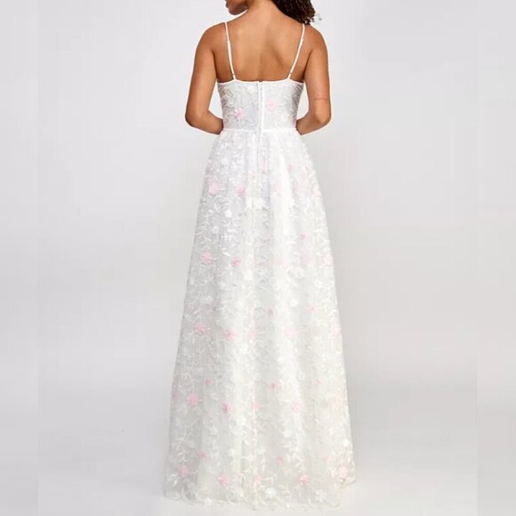 City Studios Floral Embroidered and Sequin Tulle Bustier Gown - Picture 2 of 4